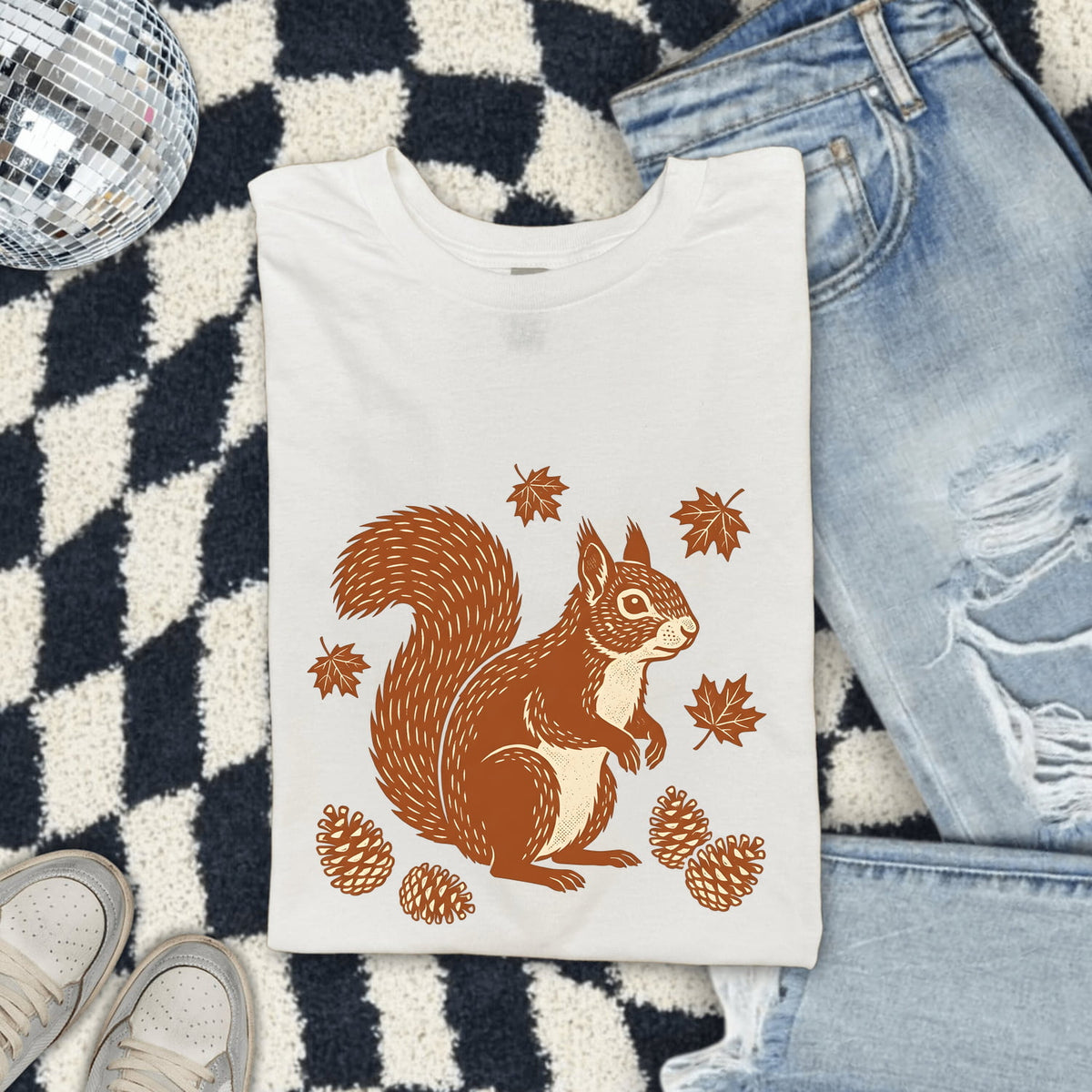 Squirrel Shirt, Autumn Woodland Tee, Cute Squirrel Graphic Tee