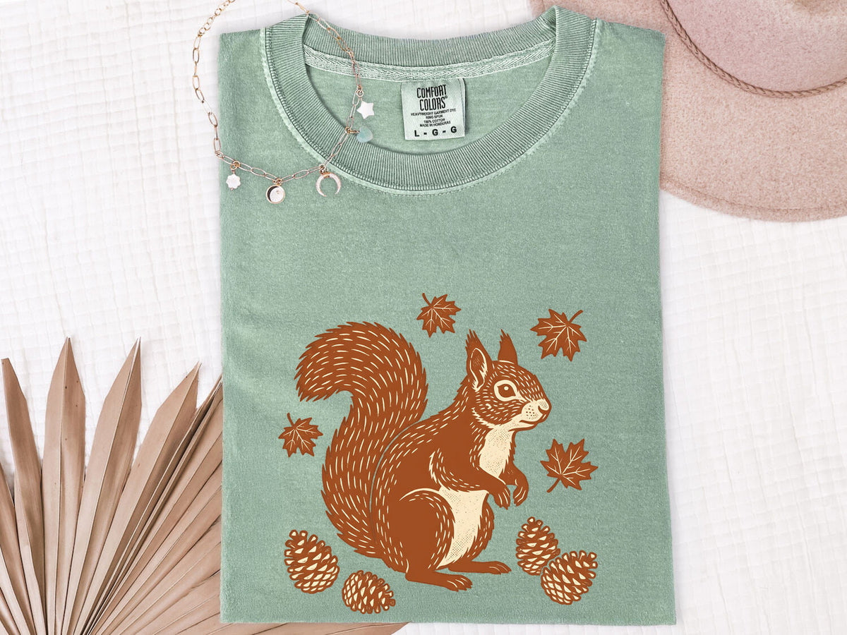Squirrel Shirt, Autumn Woodland Tee, Cute Squirrel Graphic Tee