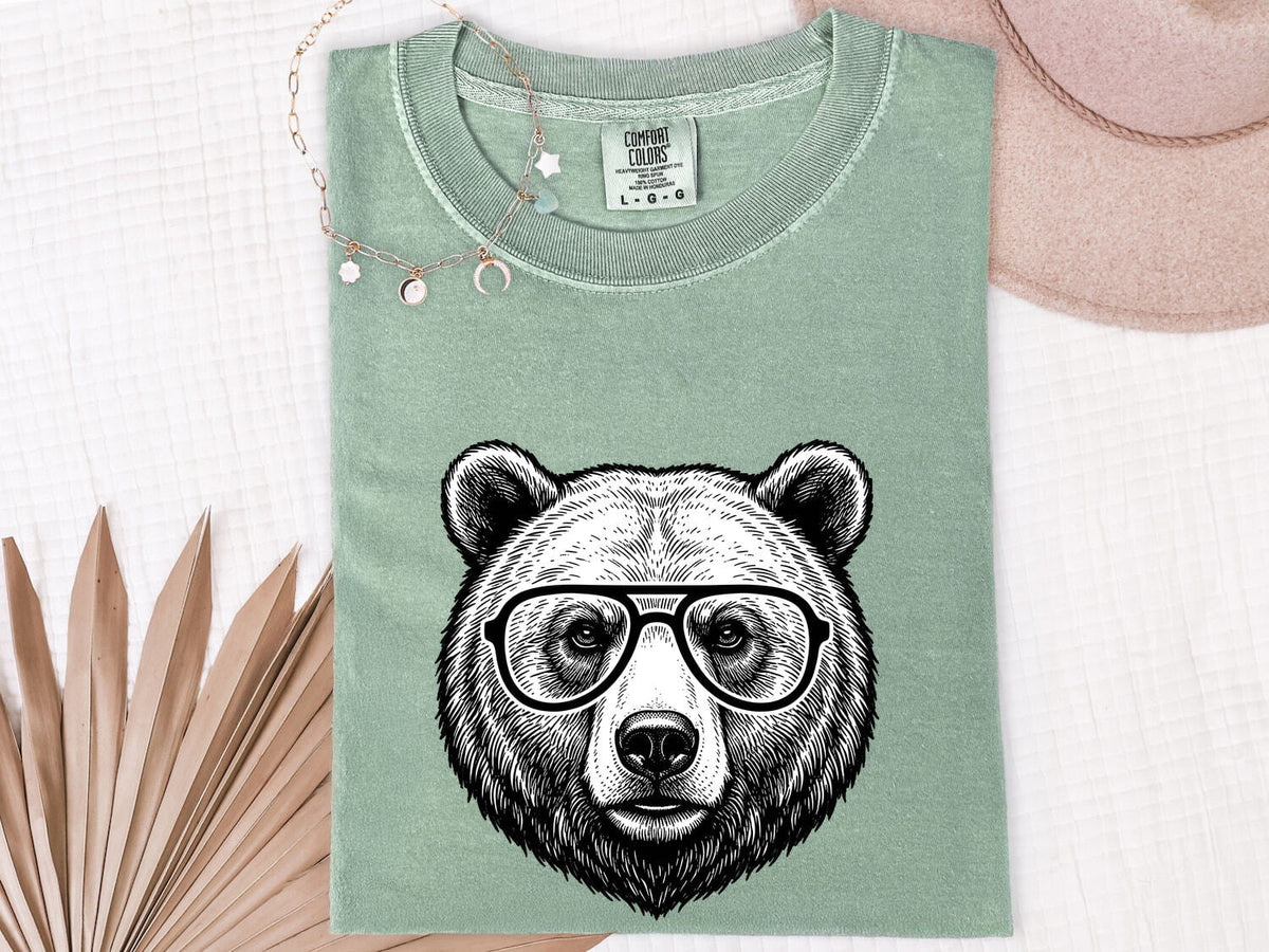 Funny Bear With Glasses Shirt, Hipster Bear Tee, Bear Lover Gift