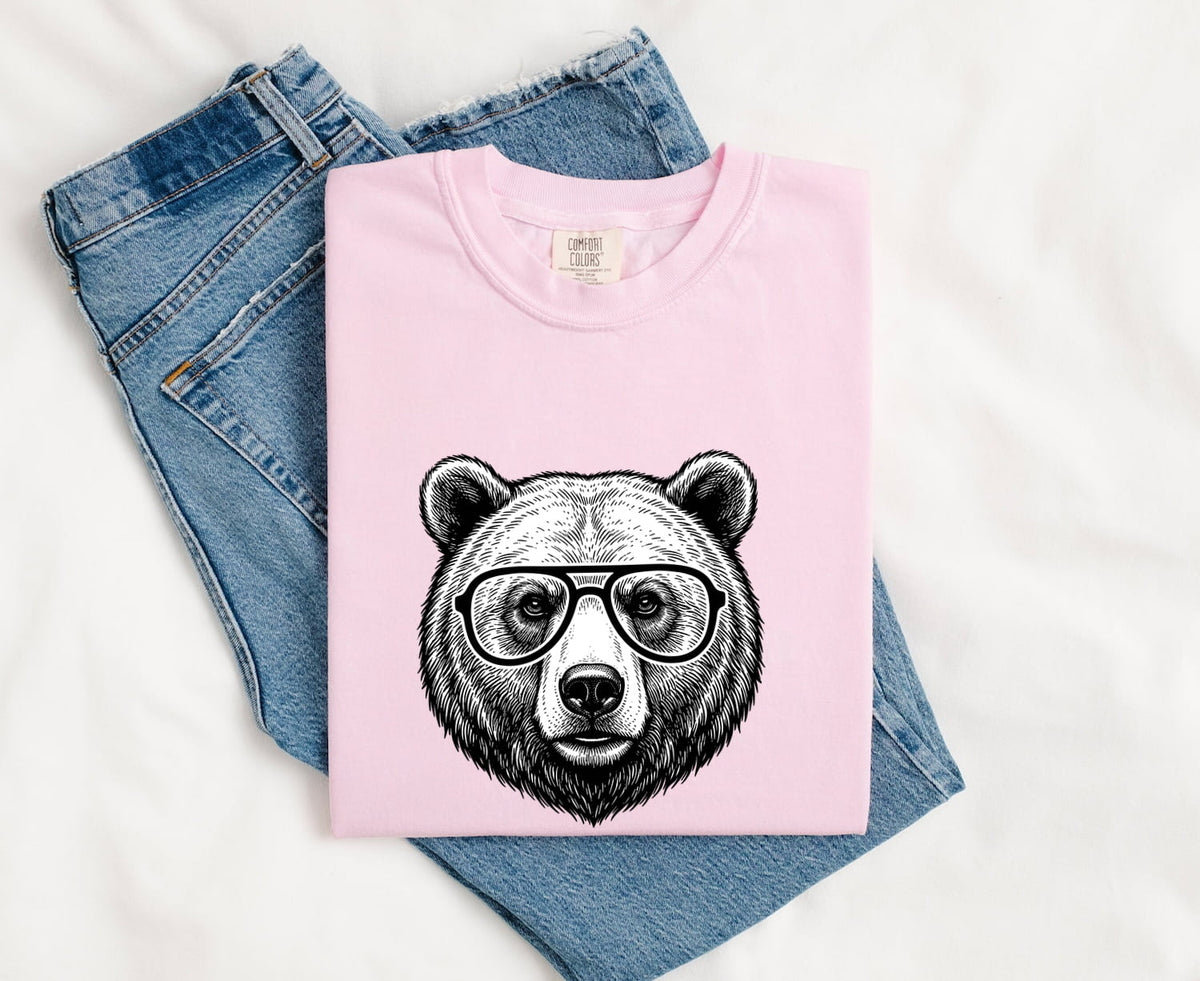 Funny Bear With Glasses Shirt, Hipster Bear Tee, Bear Lover Gift