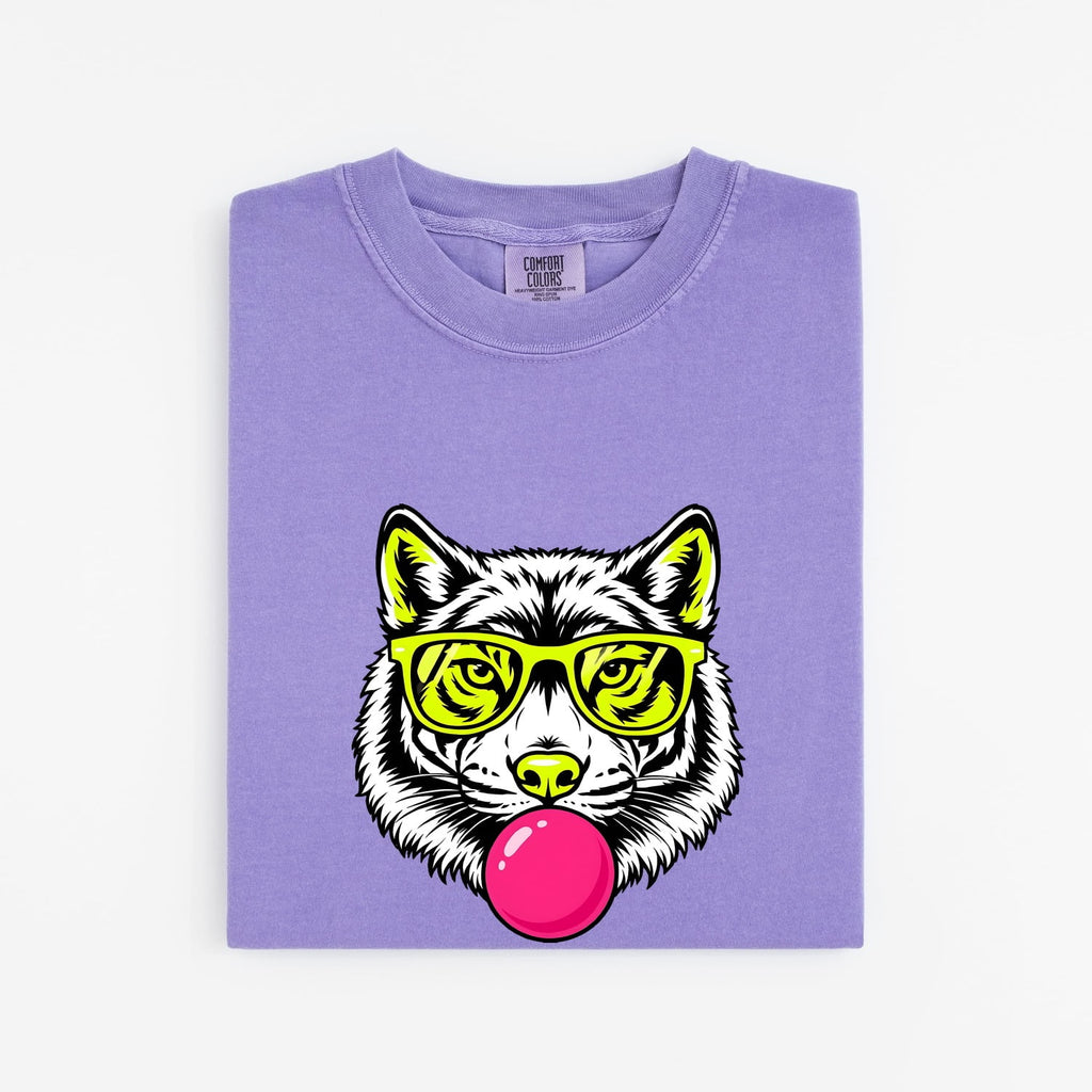 Funny Wolf Shirt, Bubble Gum Wolf Tee, Cool Animal Graphic Tee