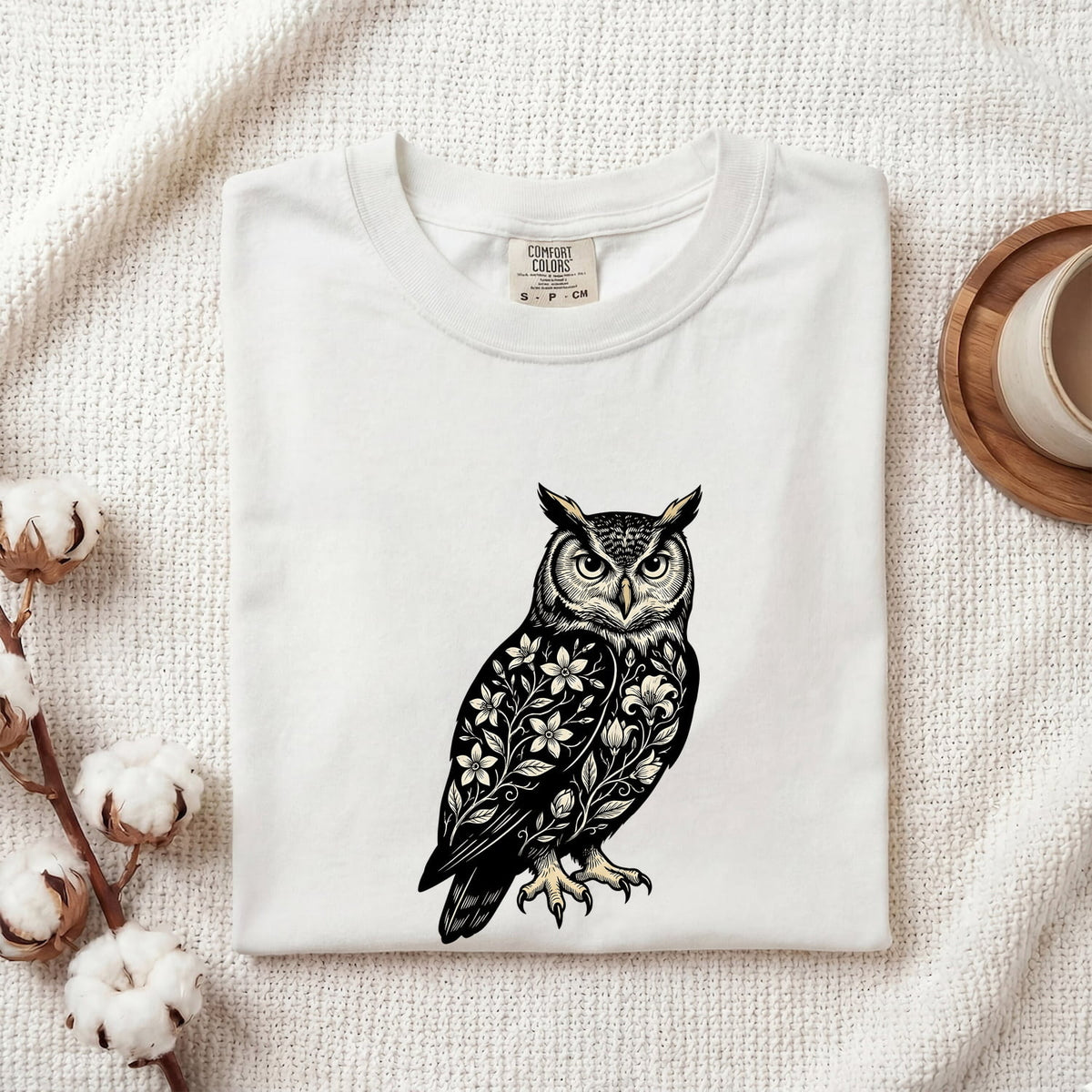 Floral Owl Shirt, Botanical Owl Tee, Owl Lover Gift