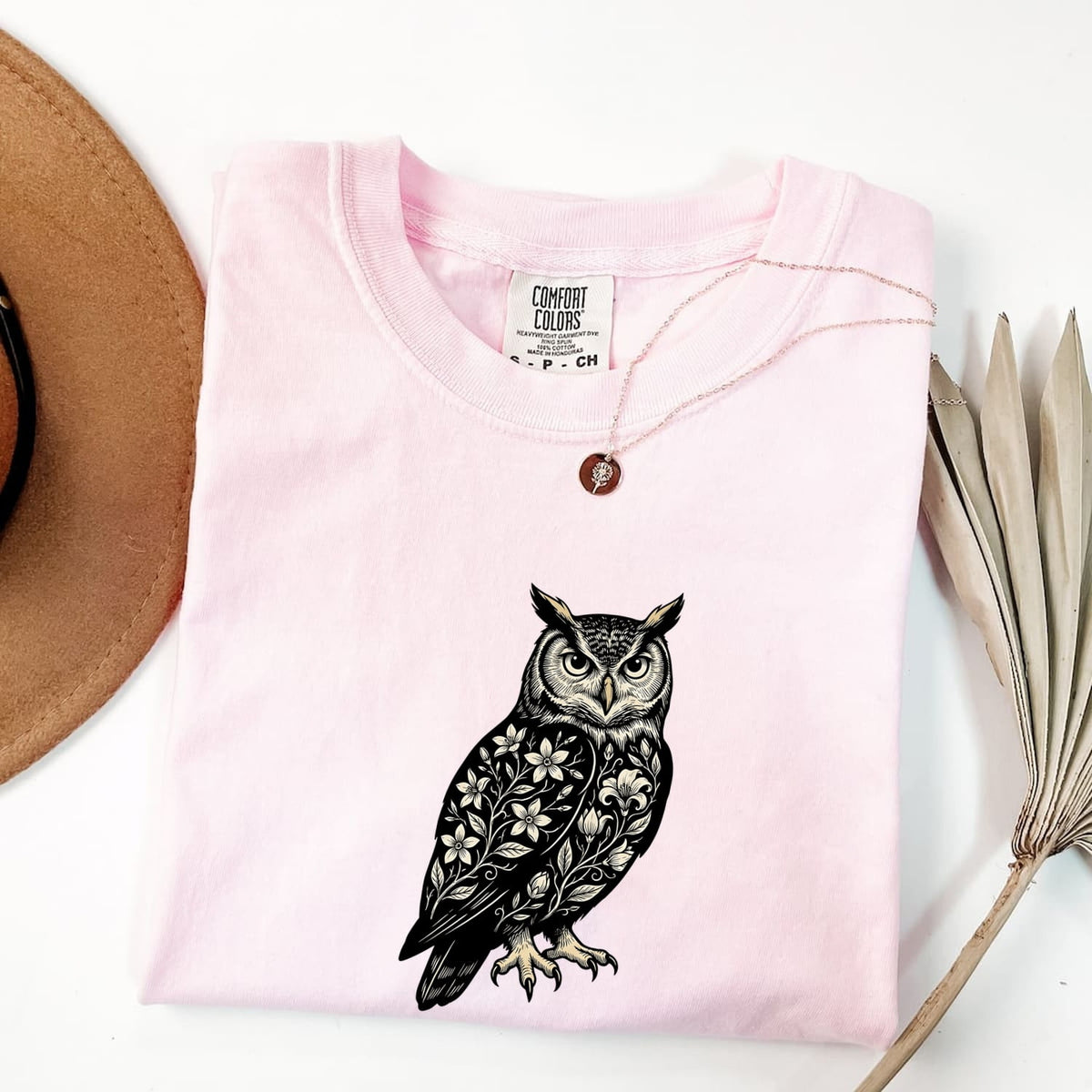 Floral Owl Shirt, Botanical Owl Tee, Owl Lover Gift
