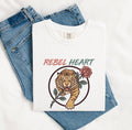 Rebel Heart Shirt, Tiger Graphic Tee, Vintage Tattoo Tee