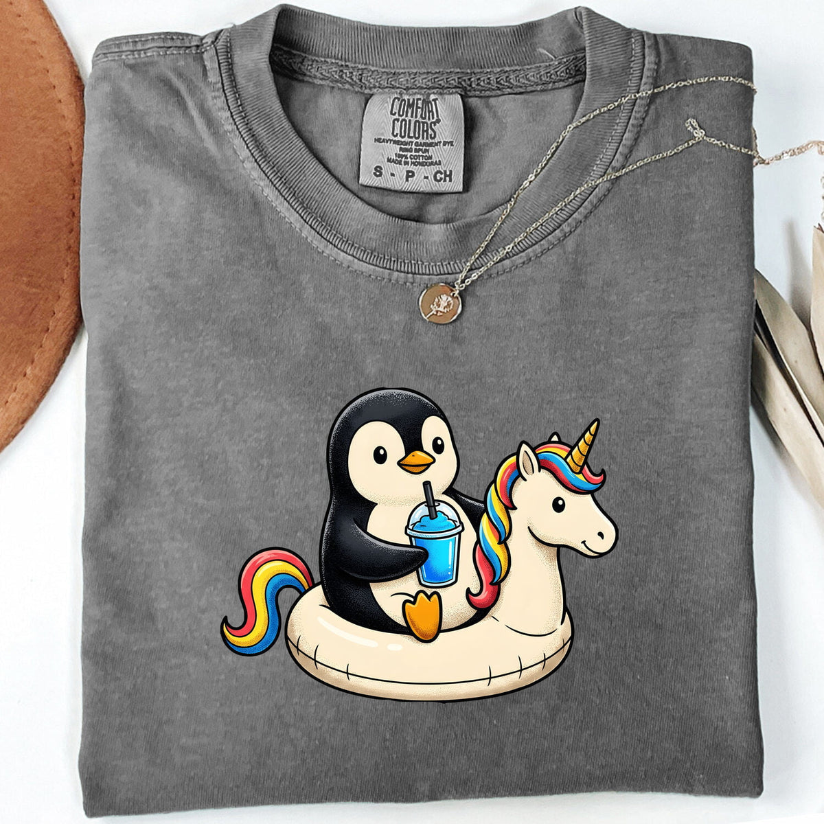 Penguin Pool Float Shirt, Funny Vacation Tee, Unicorn Float Tee