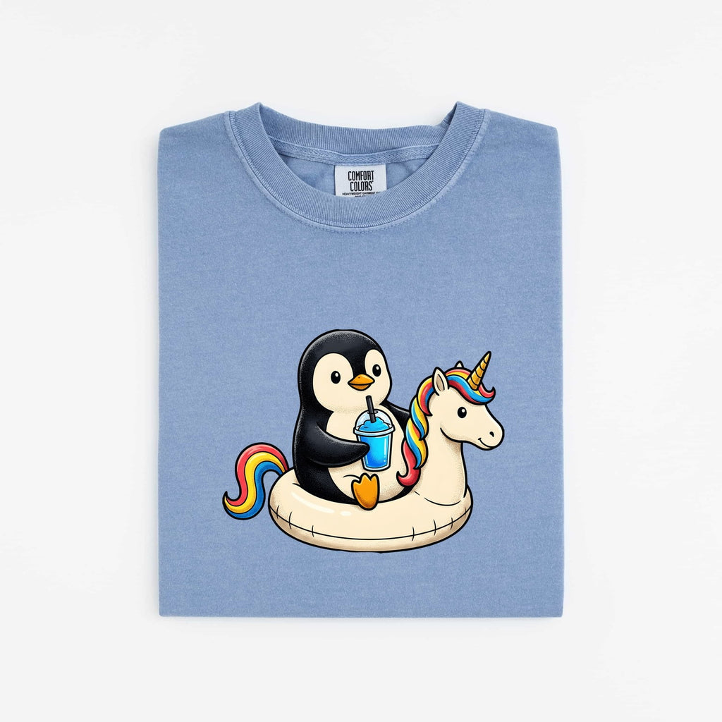 Penguin Pool Float Shirt, Funny Vacation Tee, Unicorn Float Tee