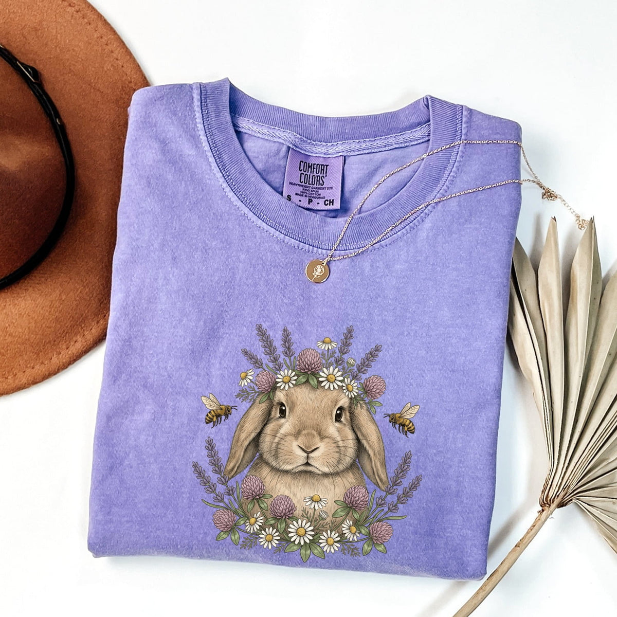 Floral Bunny Shirt, Rabbit Graphic Tee, Cottagecore Tee