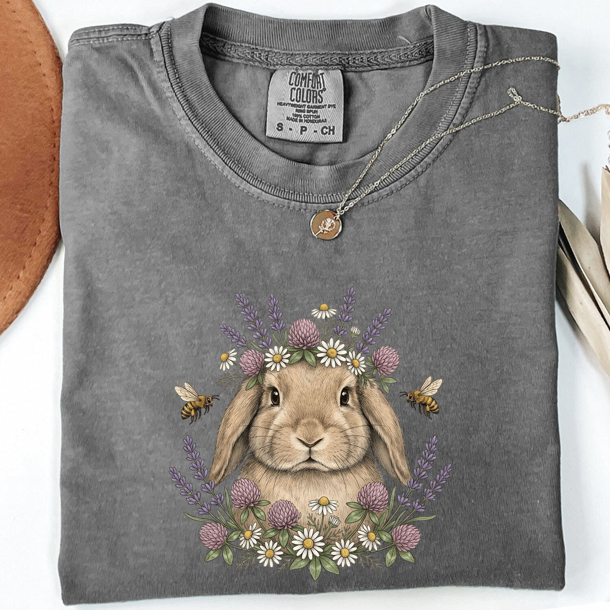 Floral Bunny Shirt, Rabbit Graphic Tee, Cottagecore Tee