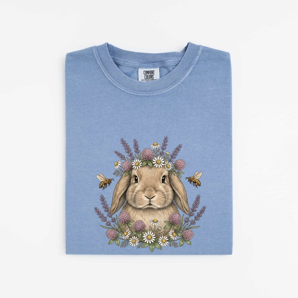 Floral Bunny Shirt, Rabbit Graphic Tee, Cottagecore Tee