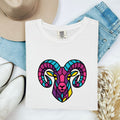 Colorful Ram Shirt, Stained Glass Animal Tee, Bighorn Sheep Tee