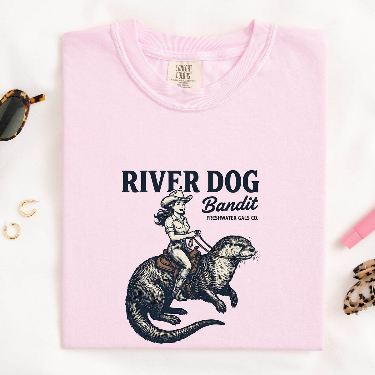 River Dog Bandit Shirt, Funny Otter Tee, Western Cowgirl Graphic Tee