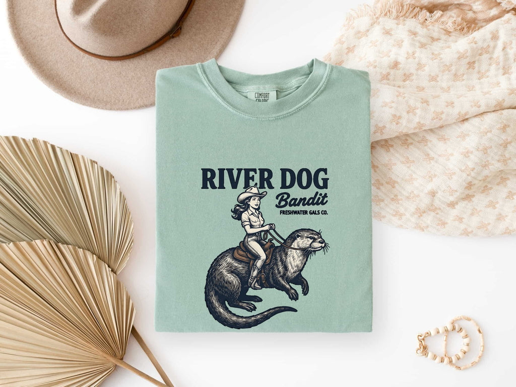 River Dog Bandit Shirt, Funny Otter Tee, Western Cowgirl Graphic Tee