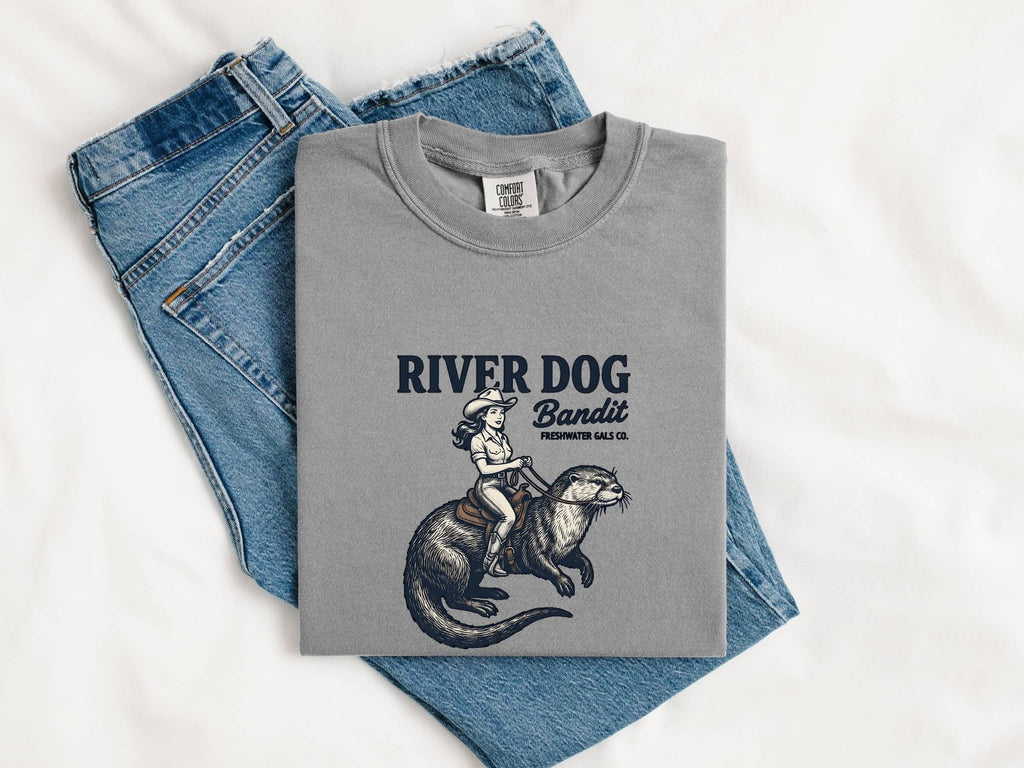 River Dog Bandit Shirt, Funny Otter Tee, Western Cowgirl Graphic Tee