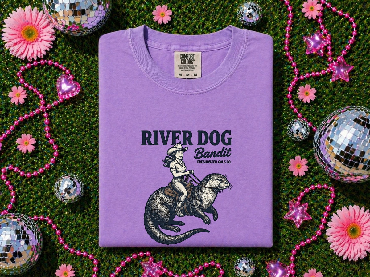 River Dog Bandit Shirt, Funny Otter Tee, Western Cowgirl Graphic Tee