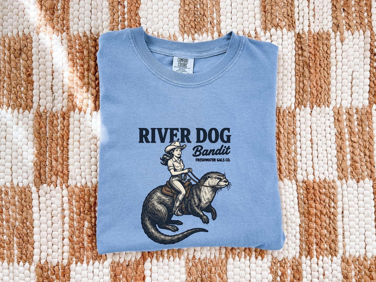 River Dog Bandit Shirt, Funny Otter Tee, Western Cowgirl Graphic Tee