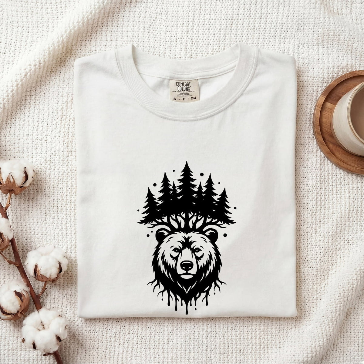 Bear Forest Shirt, Grizzly Bear Graphic Tee, Mountain Nature Tee