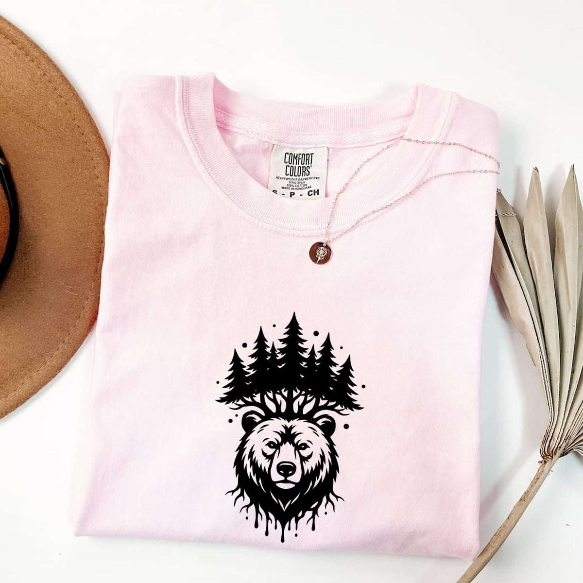 Bear Forest Shirt, Grizzly Bear Graphic Tee, Mountain Nature Tee