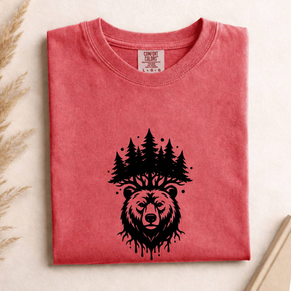 Bear Forest Shirt, Grizzly Bear Graphic Tee, Mountain Nature Tee