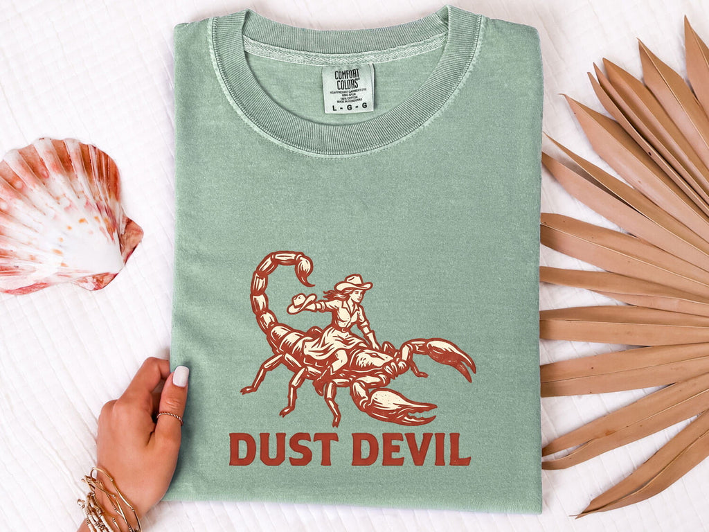 Dust Devil Scorpion Cowboy Shirt, Western Graphic Tee, Funny Desert Tee