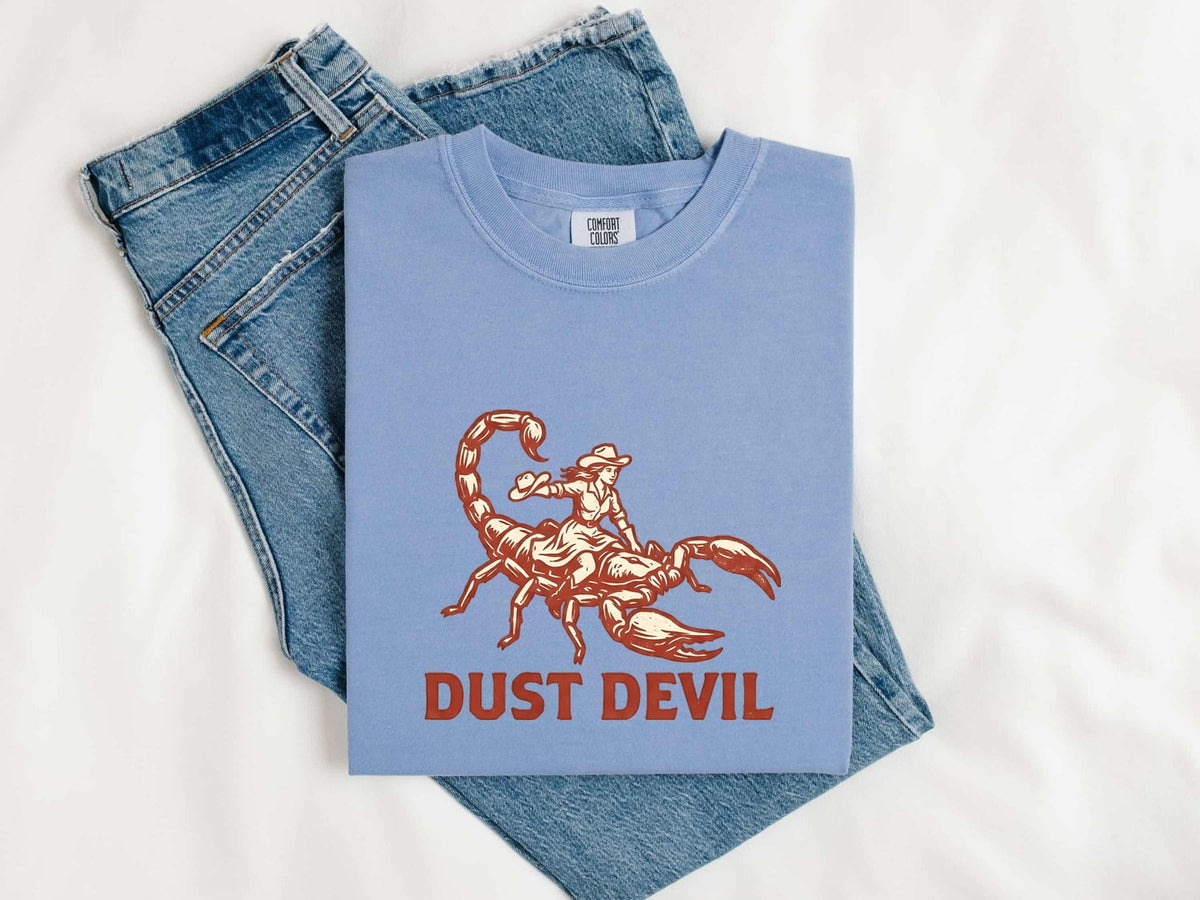Dust Devil Scorpion Cowboy Shirt, Western Graphic Tee, Funny Desert Tee
