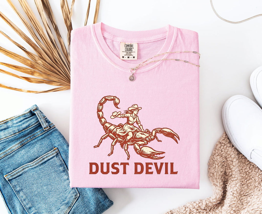 Dust Devil Scorpion Cowboy Shirt, Western Graphic Tee, Funny Desert Tee