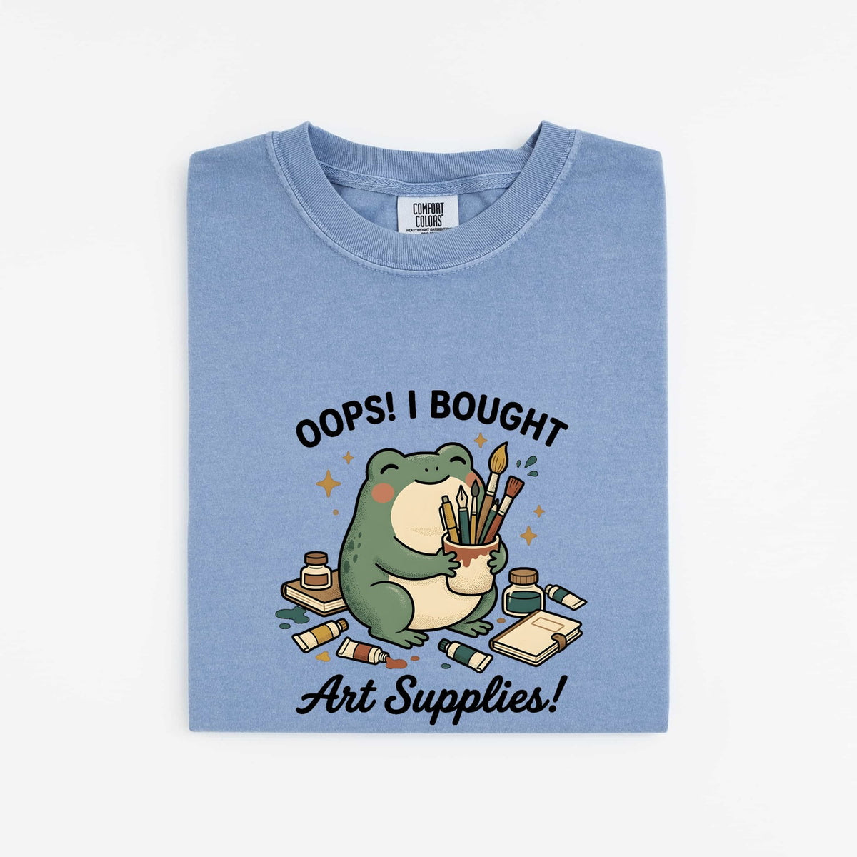 Oops I Bought Art Supplies Shirt, Funny Artist Frog Tee, Crafter Gift