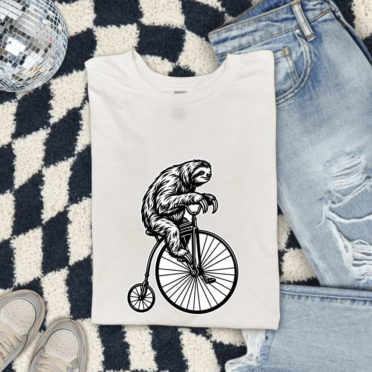 Sloth Riding Bicycle Shirt, Funny Sloth Tee, Cycling Lover Gift