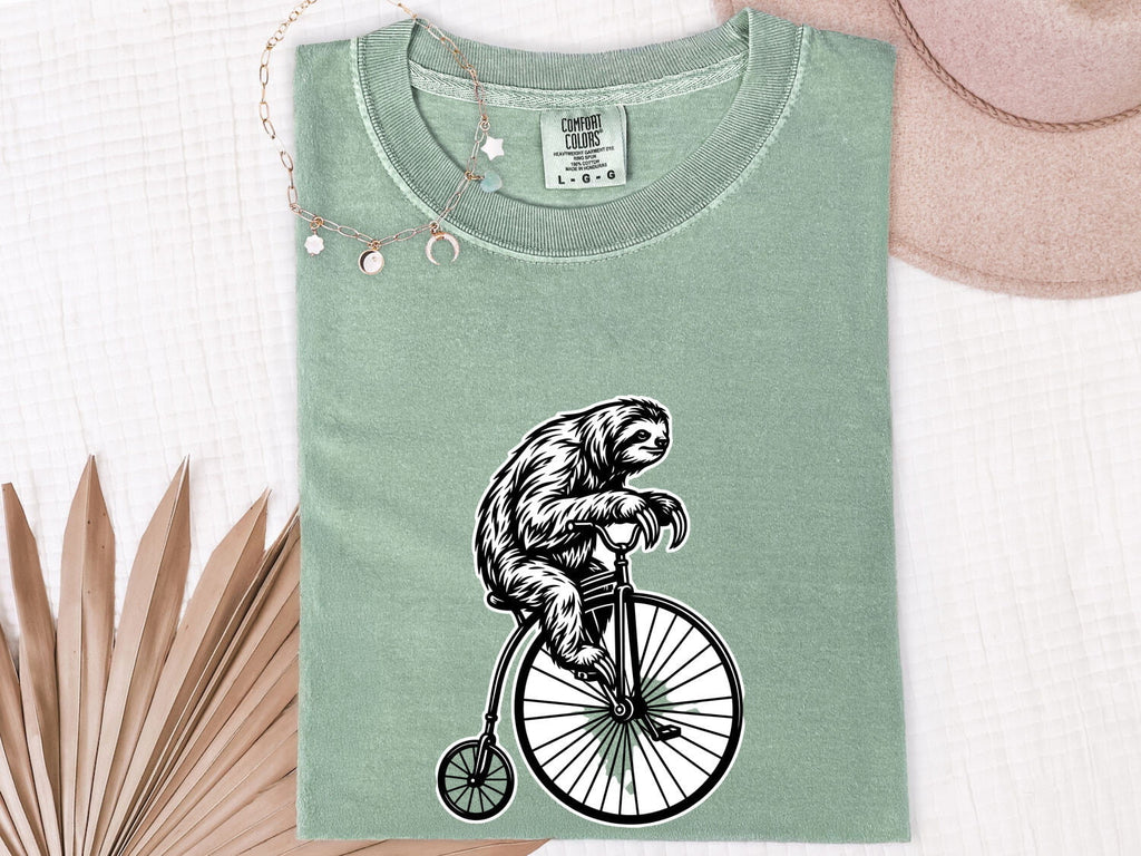 Sloth Riding Bicycle Shirt, Funny Sloth Tee, Cycling Lover Gift
