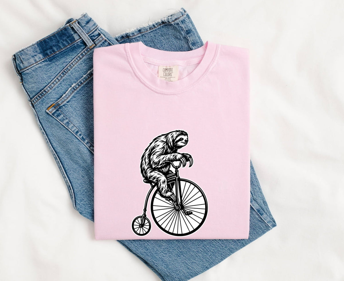 Sloth Riding Bicycle Shirt, Funny Sloth Tee, Cycling Lover Gift
