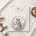 Celestial Owl Shirt – Vintage Botanical Owl Graphic Tee, Boho Nature Shirt
