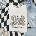 Strike and Sip Snake Shirt, Funny Cobra Cocktail Tee, Snake Lover Gift