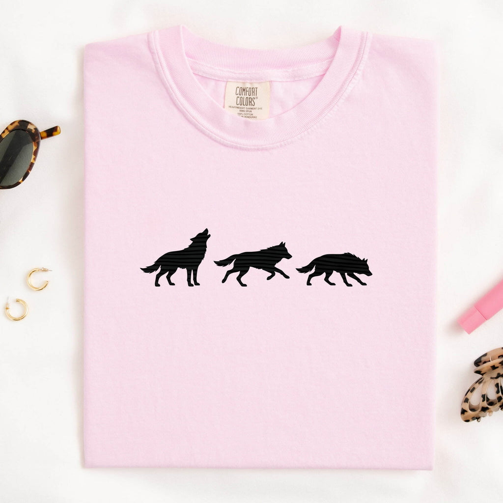 Wolf Shirt, Wolf Pack Tee, Minimalist Wildlife Graphic Tee