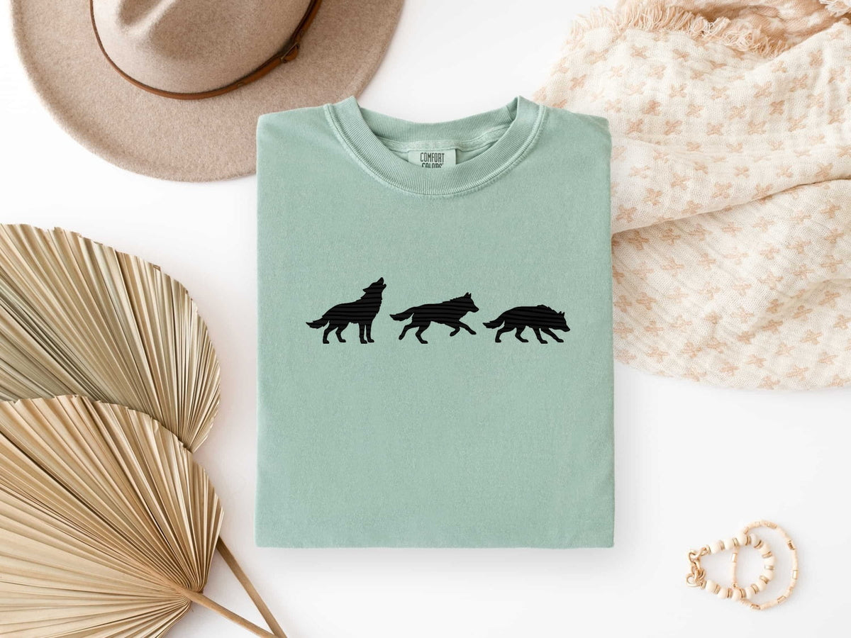 Wolf Shirt, Wolf Pack Tee, Minimalist Wildlife Graphic Tee
