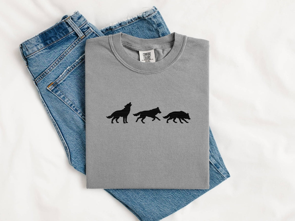 Wolf Shirt, Wolf Pack Tee, Minimalist Wildlife Graphic Tee