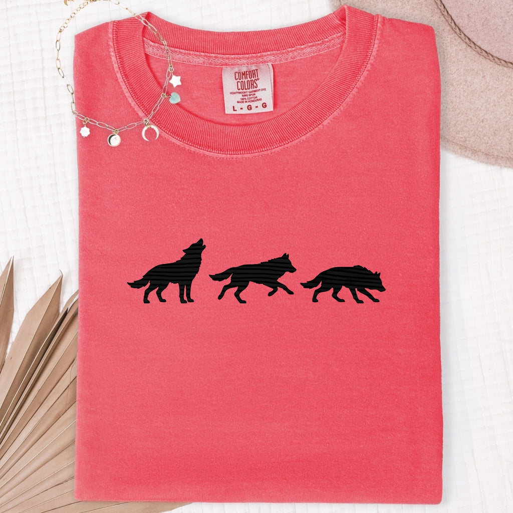 Wolf Shirt, Wolf Pack Tee, Minimalist Wildlife Graphic Tee