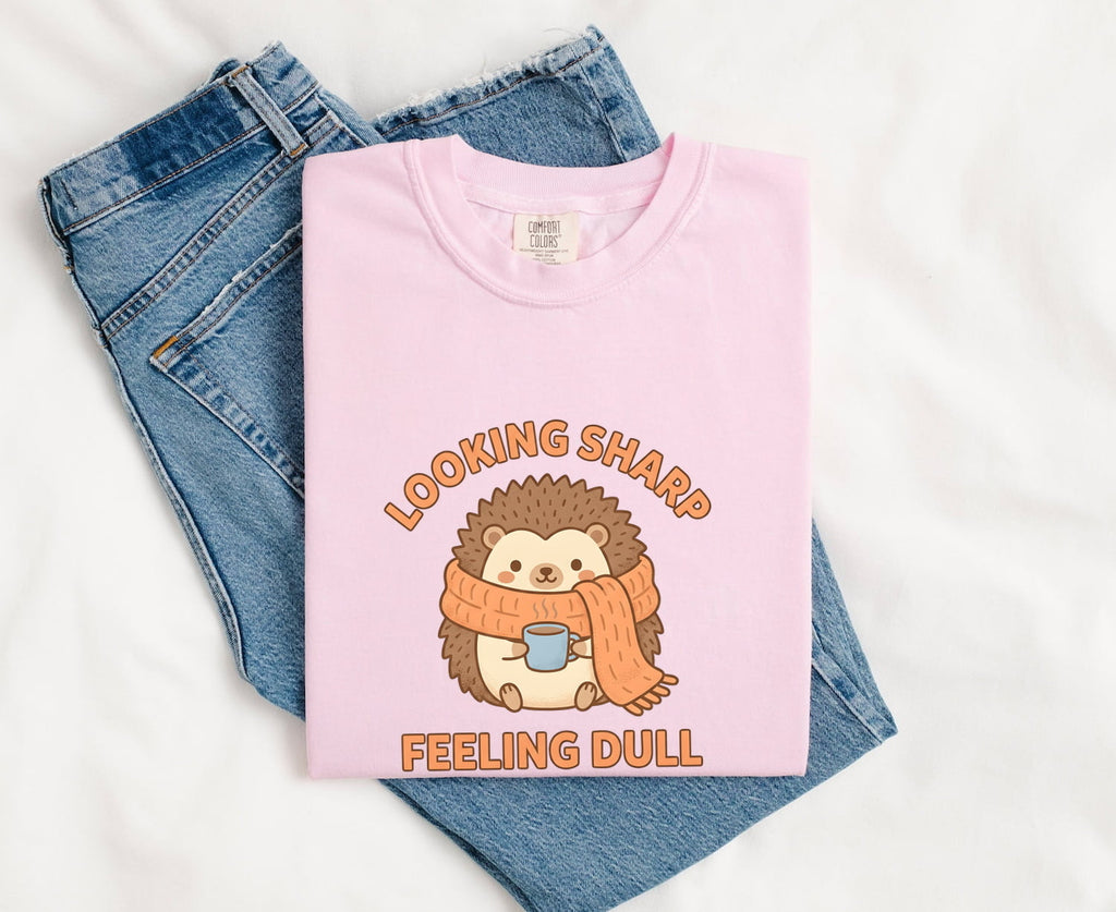 Looking Sharp Feeling Dull Shirt, Funny Hedgehog Tee, Cute Animal Graphic Tee
