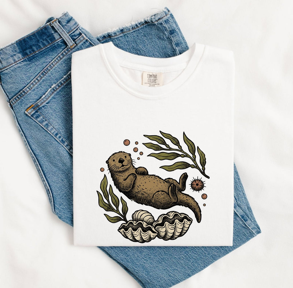 Sea Otter Shirt, Cute Otter Tee, Coastal Graphic Tee