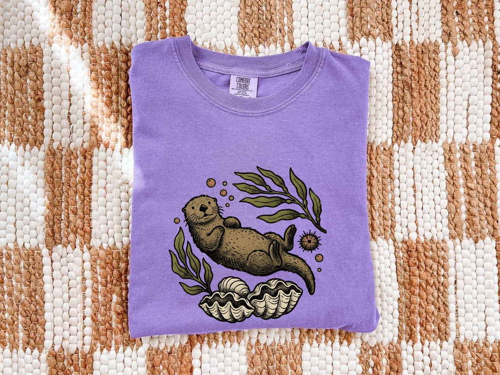 Sea Otter Shirt, Cute Otter Tee, Coastal Graphic Tee