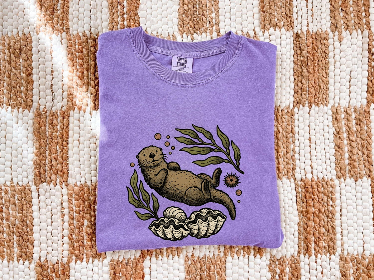 Sea Otter Shirt, Cute Otter Tee, Coastal Graphic Tee
