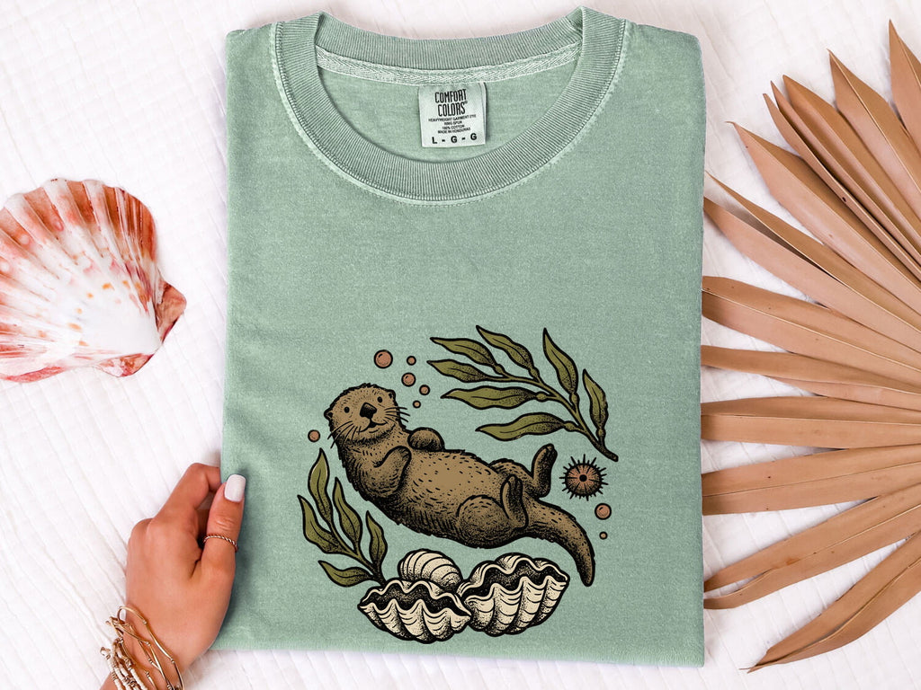 Sea Otter Shirt, Cute Otter Tee, Coastal Graphic Tee