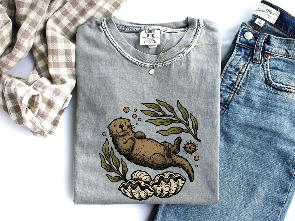 Sea Otter Shirt, Cute Otter Tee, Coastal Graphic Tee