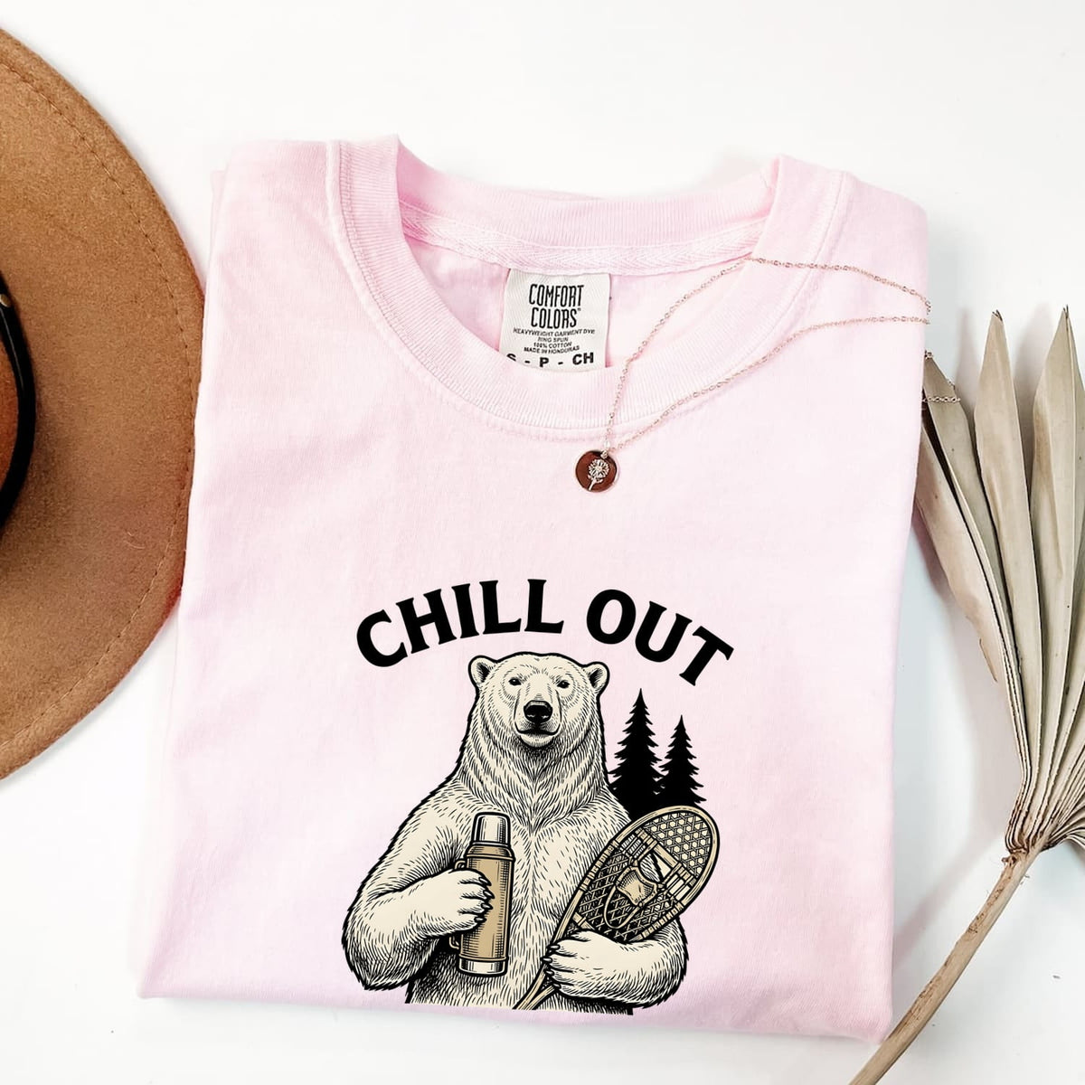 Chill Out Bear Shirt, Funny Polar Bear Tee, Outdoor Adventure Graphic Tee
