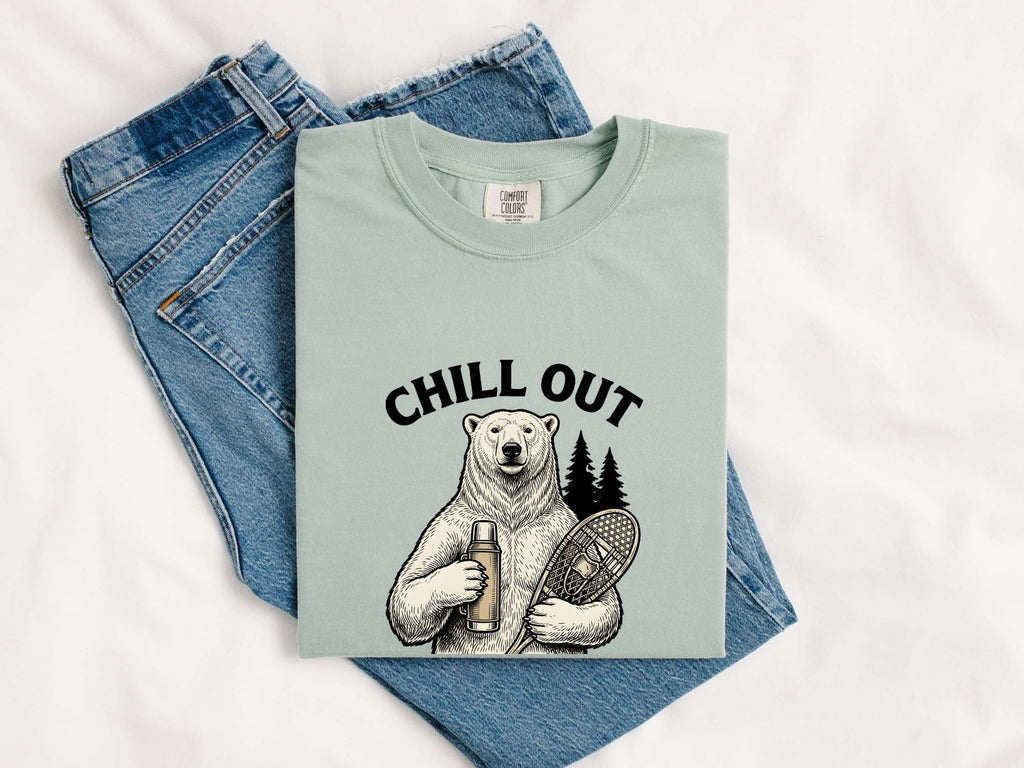 Chill Out Bear Shirt, Funny Polar Bear Tee, Outdoor Adventure Graphic Tee