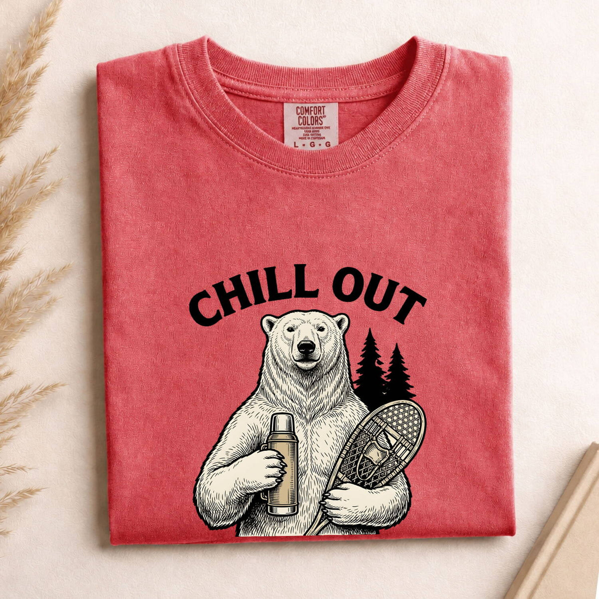 Chill Out Bear Shirt, Funny Polar Bear Tee, Outdoor Adventure Graphic Tee