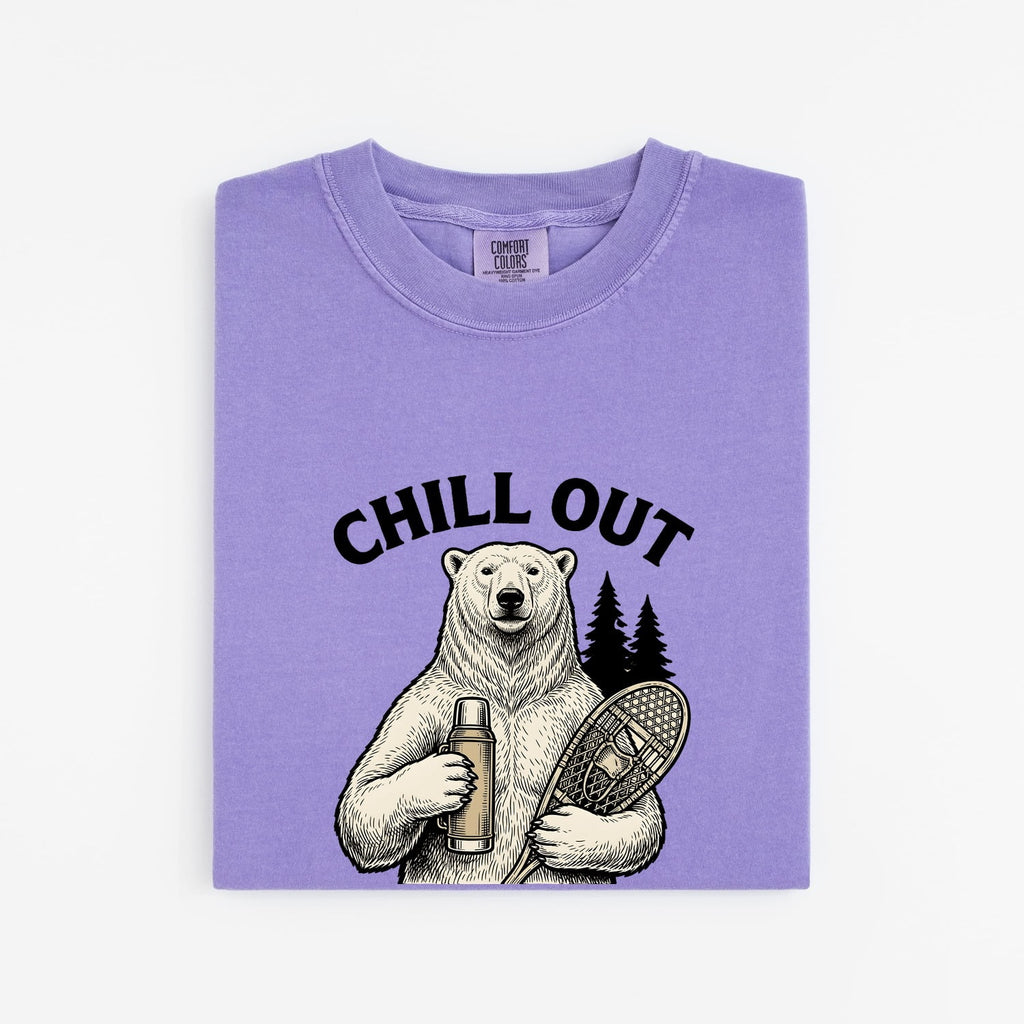Chill Out Bear Shirt, Funny Polar Bear Tee, Outdoor Adventure Graphic Tee