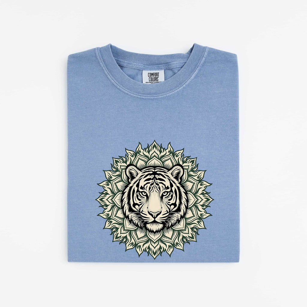 Tiger Shirt, Botanical Tiger Graphic Tee, Mandala Animal Tee
