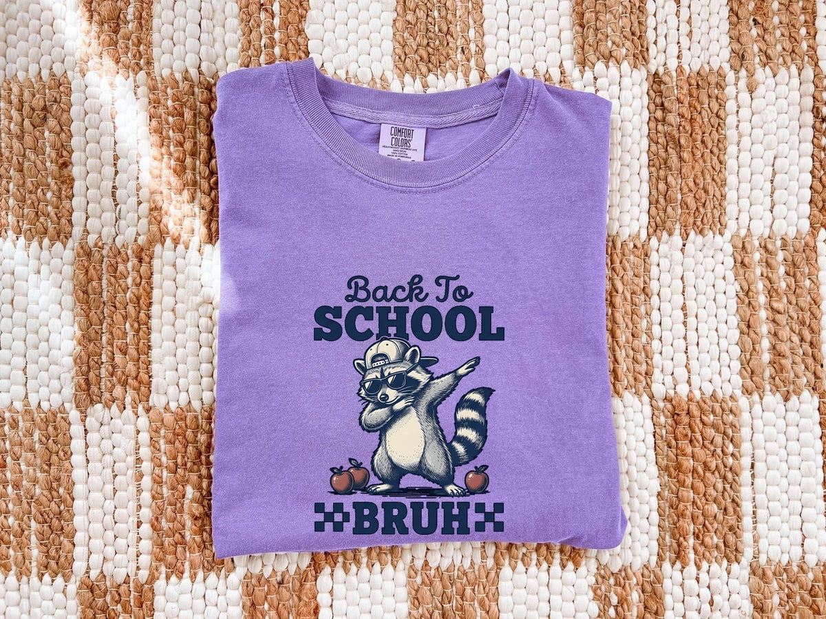 Funny Back to School Raccoon Shirt, Bruh Graphic Tee, Teacher Shirt