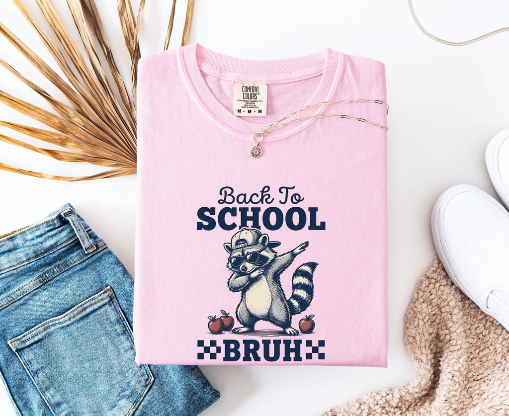 Funny Back to School Raccoon Shirt, Bruh Graphic Tee, Teacher Shirt