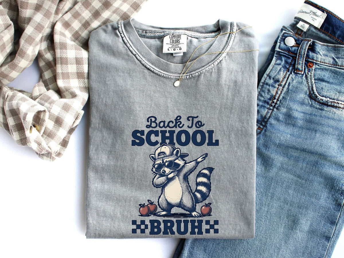 Funny Back to School Raccoon Shirt, Bruh Graphic Tee, Teacher Shirt