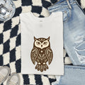 Folk Art Owl Shirt, Boho Owl Tee, Woodland Animal Tee